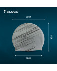 Шапочка для плавания "Elous", силиконовая, Штрихи серая Серый-фото 5 additional image